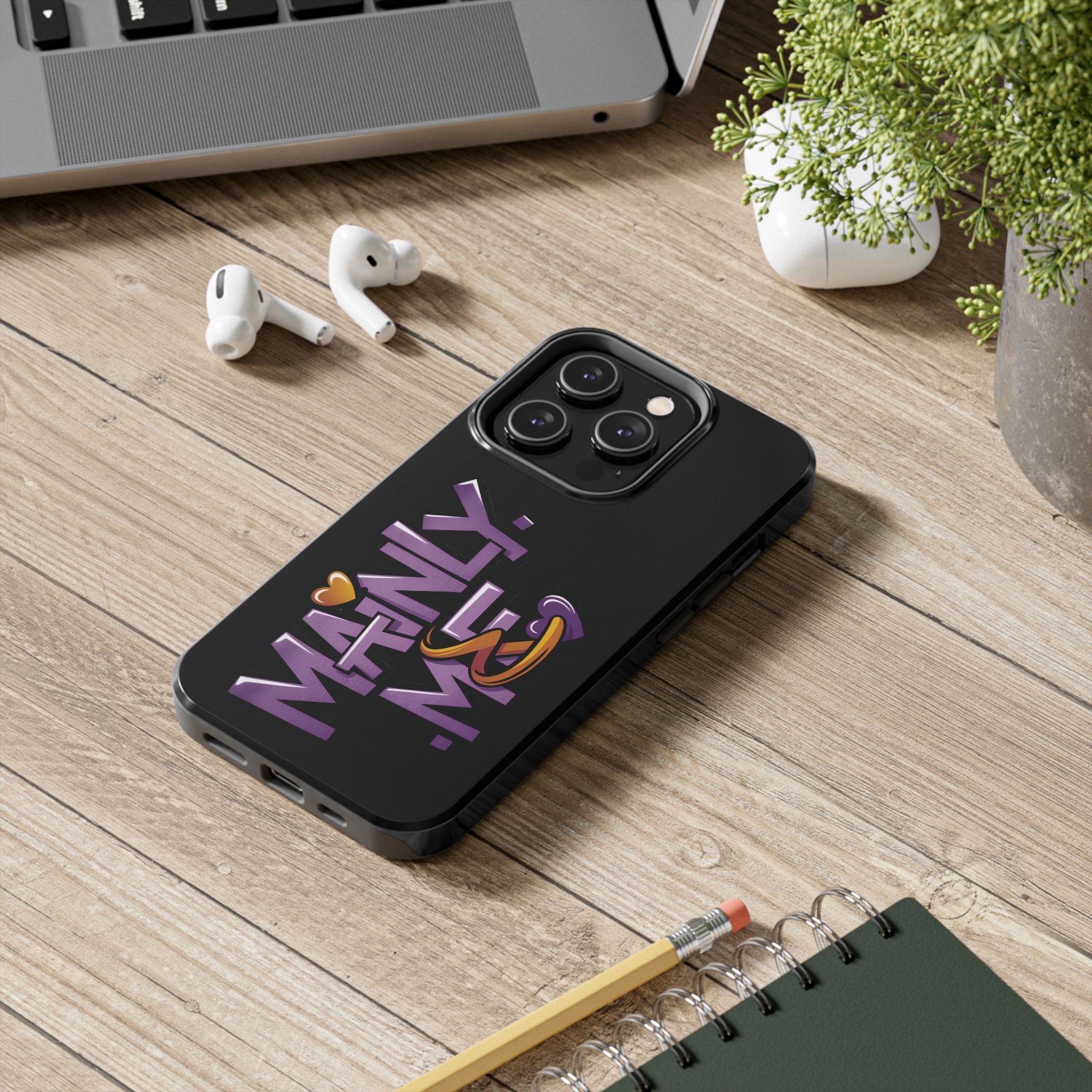 Phone Case — 'Mainly Me' Purple Graffiti Protective Cover