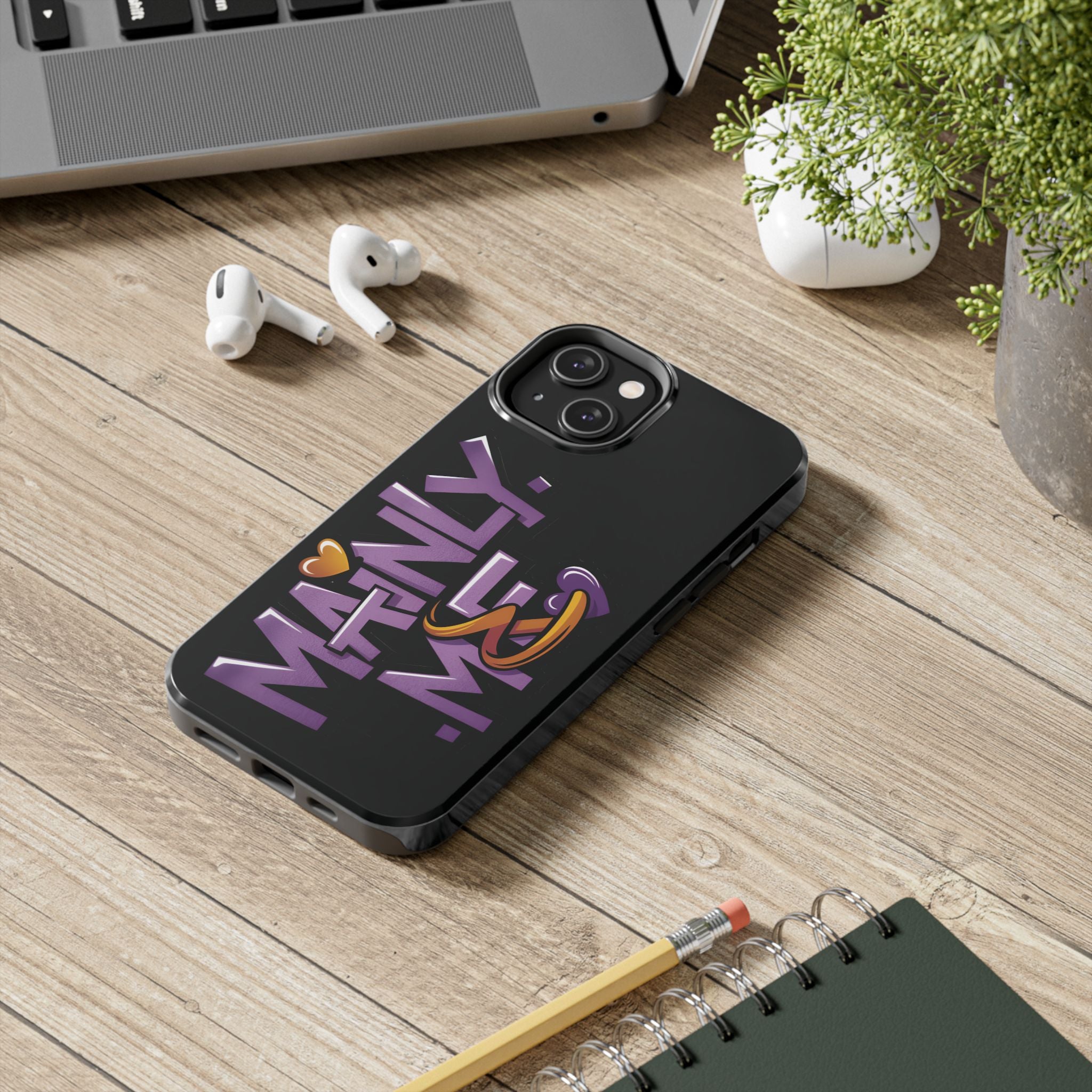 Phone Case — 'Mainly Me' Purple Graffiti Protective Cover