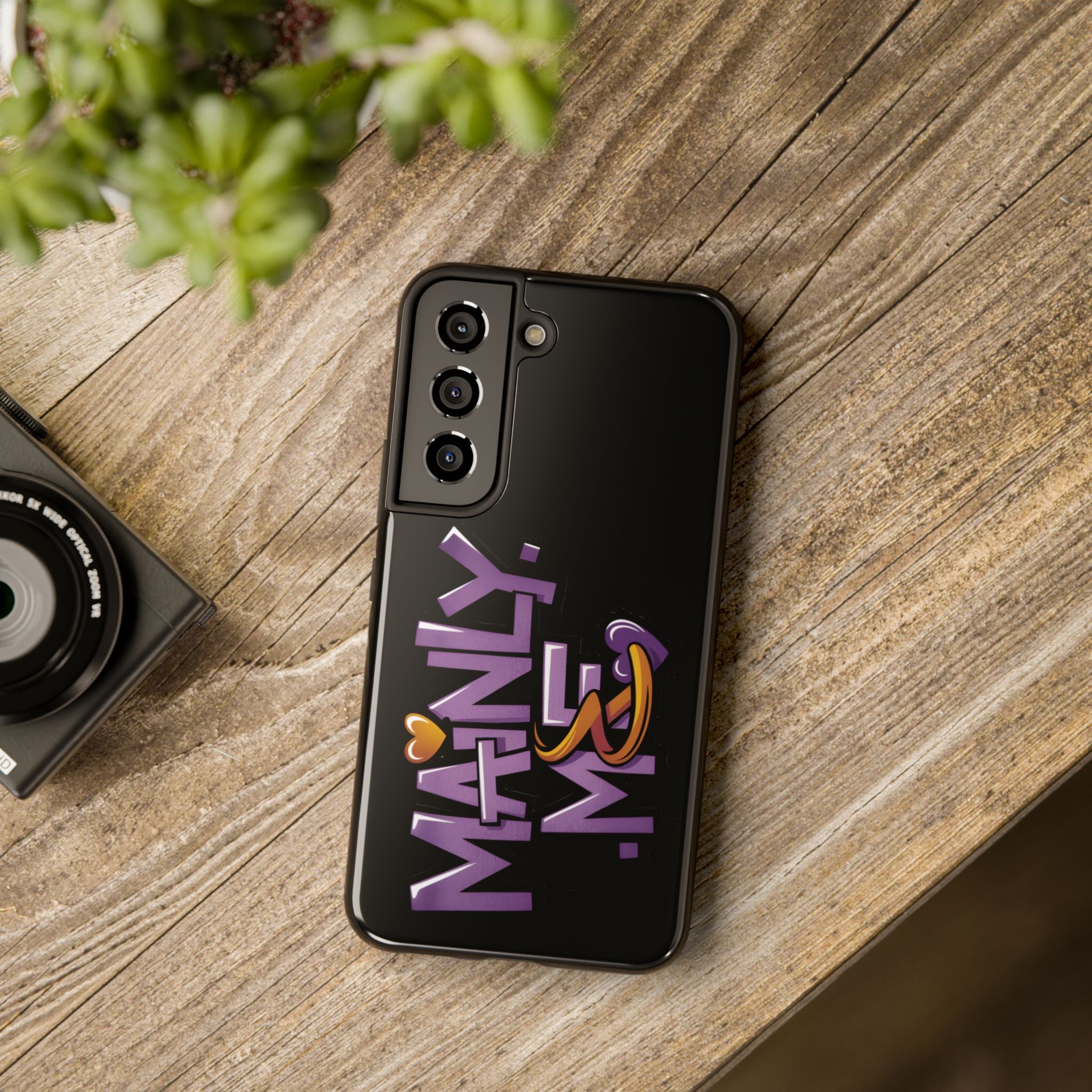 Phone Case — 'Mainly Me' Purple Graffiti Protective Cover