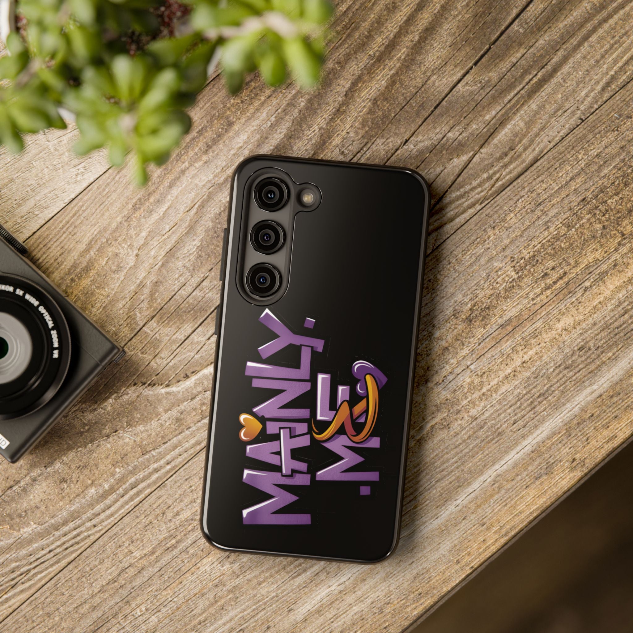 Phone Case — 'Mainly Me' Purple Graffiti Protective Cover