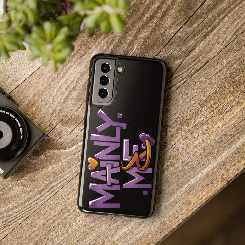 Phone Case — 'Mainly Me' Purple Graffiti Protective Cover