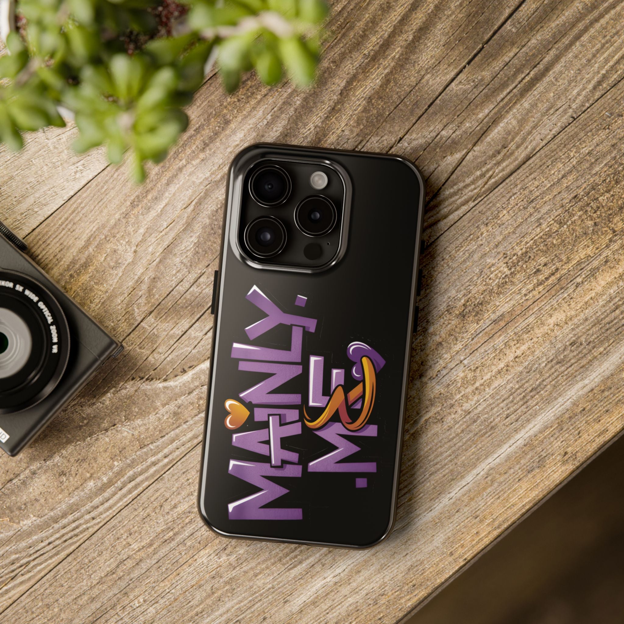 Phone Case — 'Mainly Me' Purple Graffiti Protective Cover