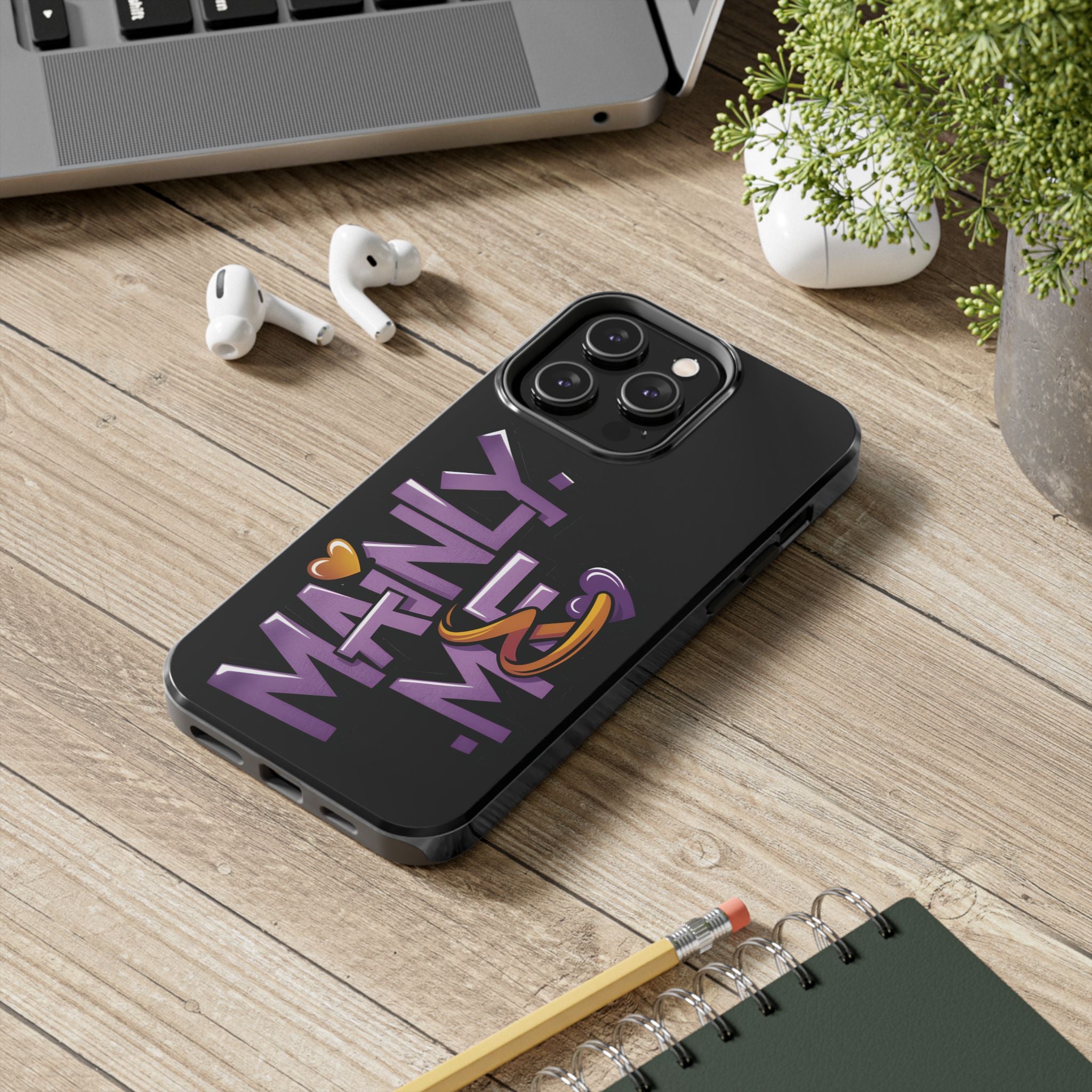 Phone Case — 'Mainly Me' Purple Graffiti Protective Cover