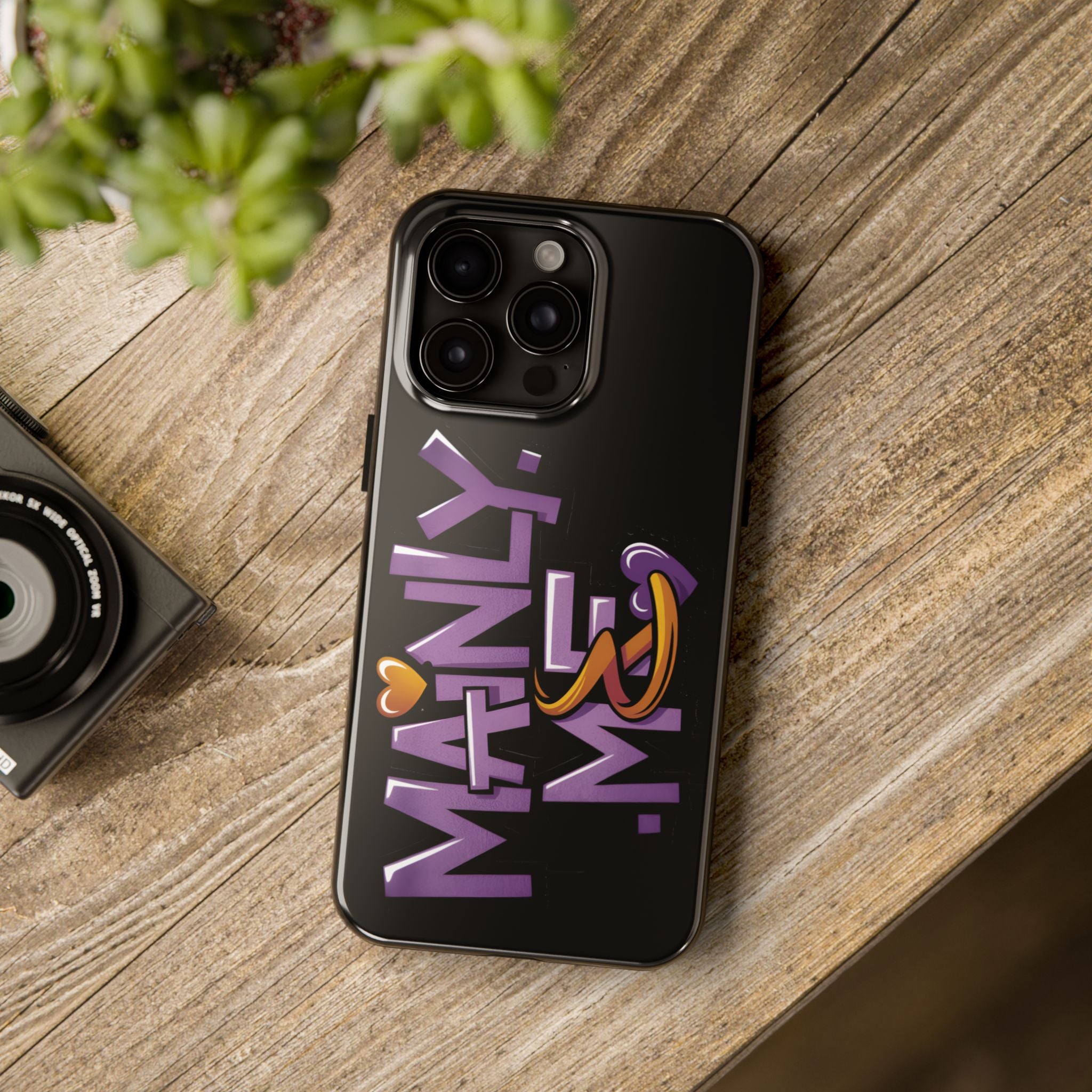 Phone Case — 'Mainly Me' Purple Graffiti Protective Cover